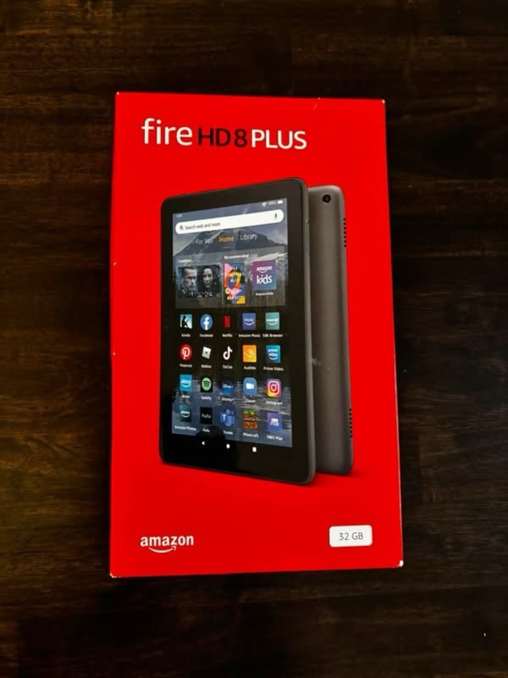 Amazon Fire HD 8 Plus Tablet - Red Box with Black Tablet